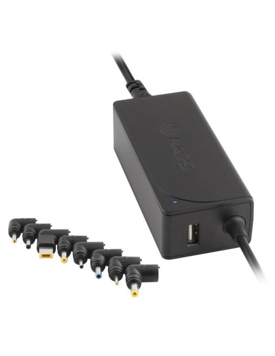 Cargador de Portátil NGS W-45W/ 1xUSB/ 45W/ Automático/ 8 Conectores/ Voltaje 19-20V