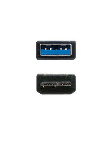 Cable USB 3.0 Nanocable 10.01.1101-BK/ USB Macho - MicroUSB Macho/ 1m/ Negro 2