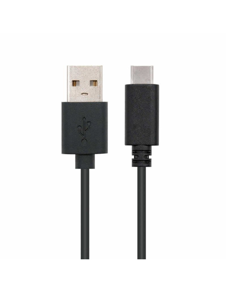Cable USB 2.0 Nanocable 10.01.2102/ USB Tipo-C Macho - USB Macho/ 480Mbps/ 2m/ Negro