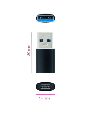 Adaptador USB 3.1 Nanocable 10.02.0012/ USB Macho - USB Tipo-C Hembra 2