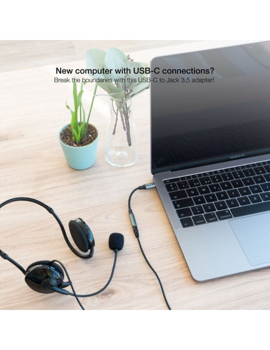 Conversor USB Tipo-C Nanocable 10.24.1204/ USB Tipo-C Macho - Jack 3.5 Hembra