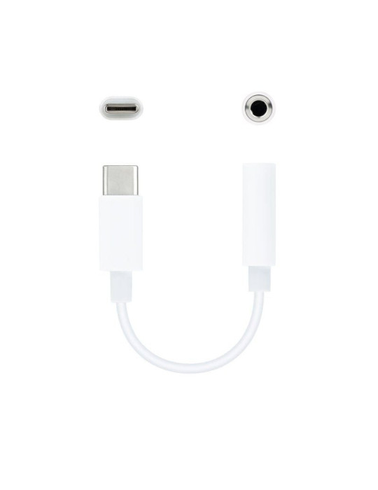 Conversor USB Tipo-C Nanocable 10.24.1205-W/ USB Tipo-C Macho - Jack 3.5 Hembra