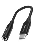 Conversor Vention BIHBA/ Jack 3.5 Hembra - USB Tipo-C Macho/ 10cm/ Negro