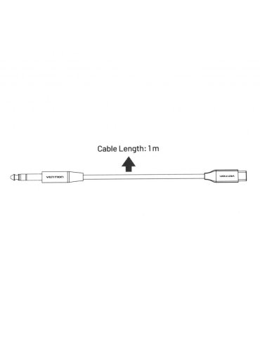Cable Conversor Audio Vention BIJHF/ USB Tipo-C Macho - Jack 6.35 Macho/ 1m/ Gris 2