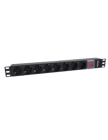Regleta con Interruptor Phasak BNS 1520/ 8 Tomas de Corriente/ Cable 3m/ Negro 2