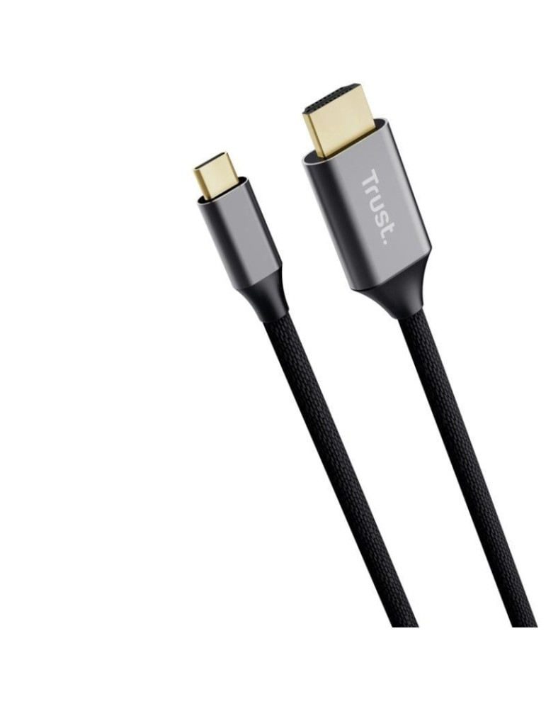 Cable Conversor HDMI 4K Trust CALYX/ USB Tipo-C Macho - HDMI Macho/ 2m/ Gris