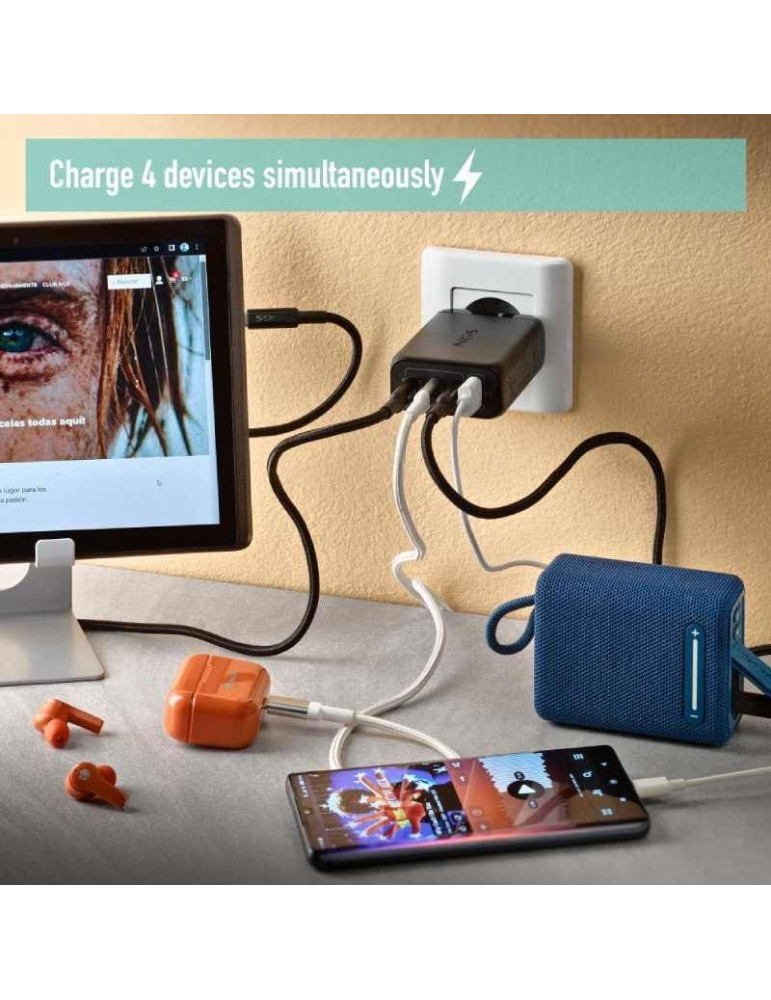 Cargador de Portátil GaN NGS BUD 140W/ 140W/ Automático/ Voltaje 5-21V