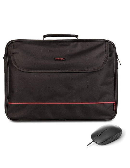 Maletín + Ratón Monray Bureau Kit para Portátiles hasta 16"/ Negro