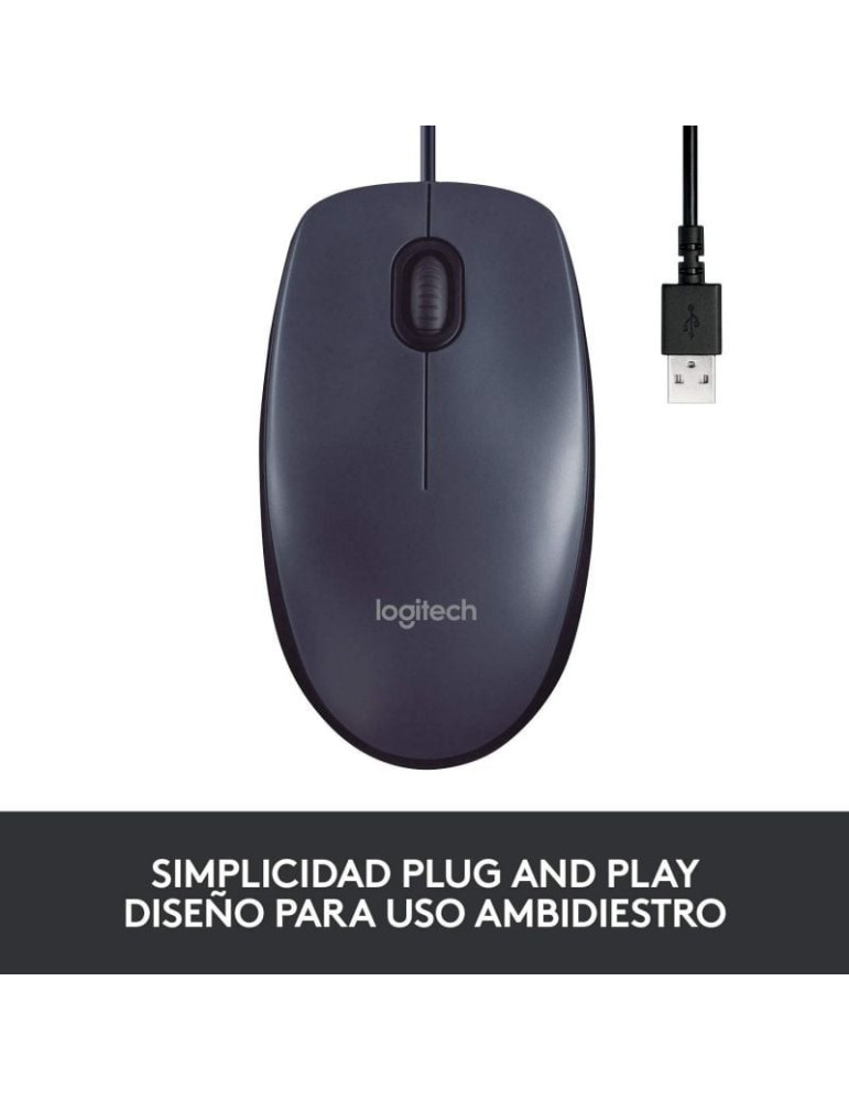 Ratón Logitech B100 OEM/ Hasta 800 DPI