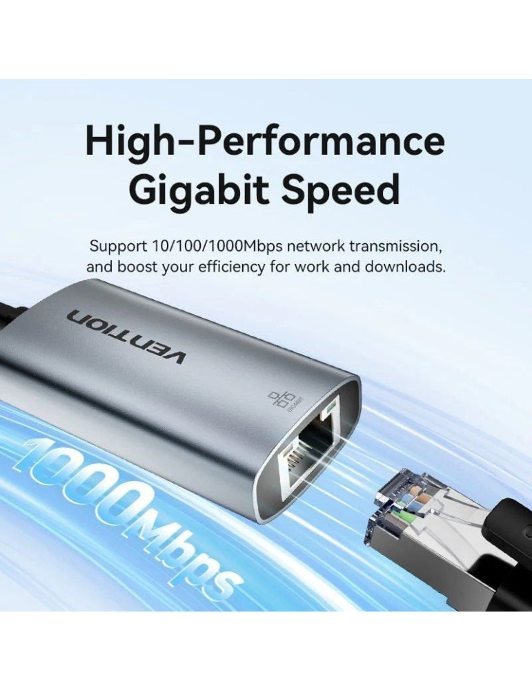 Adaptador USB Tipo-C - RJ45 Vention CFPHB/ 1000Mbps