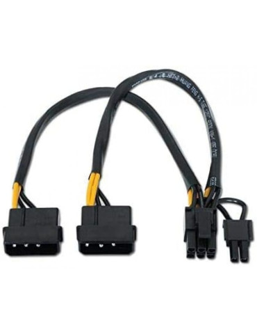Cable Alimentación Tarjeta Gráfica Aisens A131-0165/ 2x Molex Macho - Molex 6+2 PIN Macho/ Hasta 54W/ 20cm 2