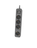 Regleta con Interruptor Philips CHP2144G/62/ 4 Tomas de corriente/ Cable 1.5m/ Gris