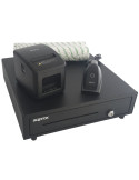 Pack para TPV Approx appPOSPACK4180USB-2D/ Cajón Portamonedas + Impresora Térmica de Tickets + Lector de Códigos + Rollos Térmic
