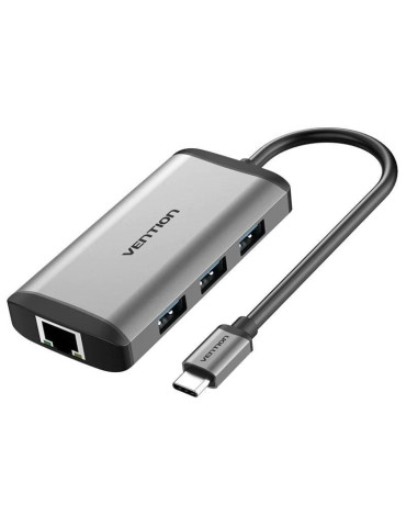 Docking USB Tipo-C Vention CNCHB/ 1xHDMI 4K/ 3xUSB/ 1xUSB Tipo-C PD/ 1xRJ45/ Gris