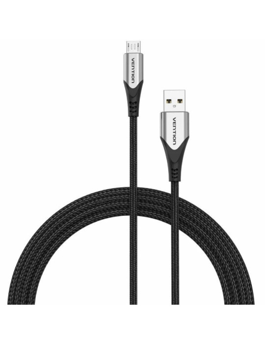 Cable USB 2.0 Vention COAHH/ microUSB Macho - USB Macho/ 480Mbps/ 2m/ Gris