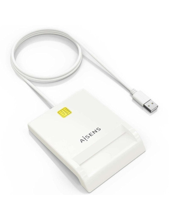 Lector de DNI y Tarjetas Aisens ASCR-SN07-W/ USB 2.0/ Blanco