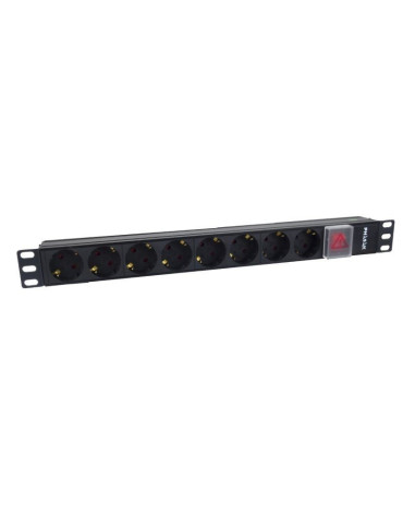 Regleta con Interruptor Phasak BNS 1520/ 8 Tomas de Corriente/ Cable 3m/ Negro 2