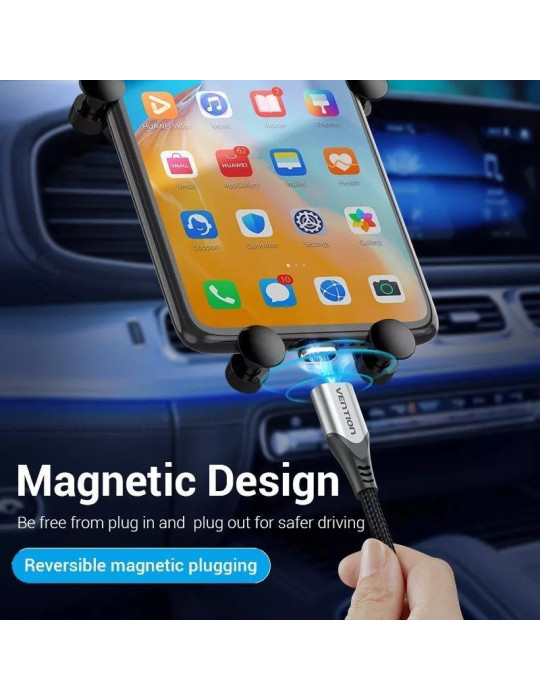 Cable USB 2.0 Vention CQNHD/ USB Macho/ MicroUSB Macho - USB Tipo-C Macho/ 480Mbps/ 50cm/ Gris