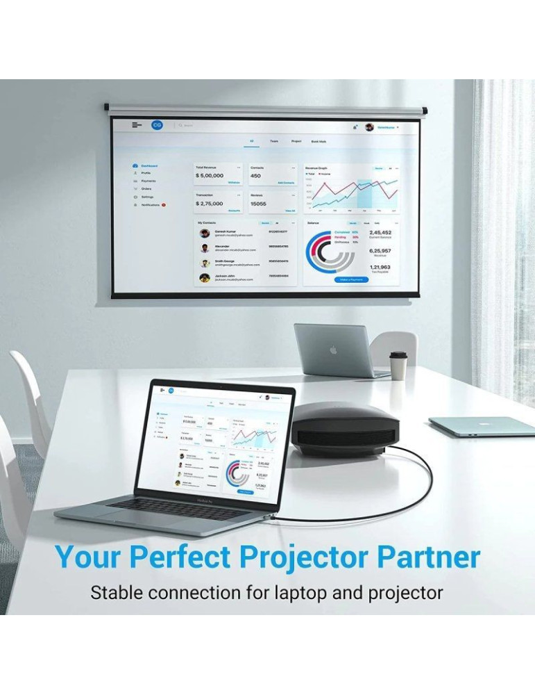 Cable Conversor HDMI 2.0 4K Vention CRBBH/ USB Tipo-C Macho - HDMI Macho/ 2m/ Negro