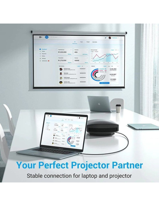 Cable Conversor HDMI 2.0 4K Vention CRBBH/ USB Tipo-C Macho - HDMI Macho/ 2m/ Negro