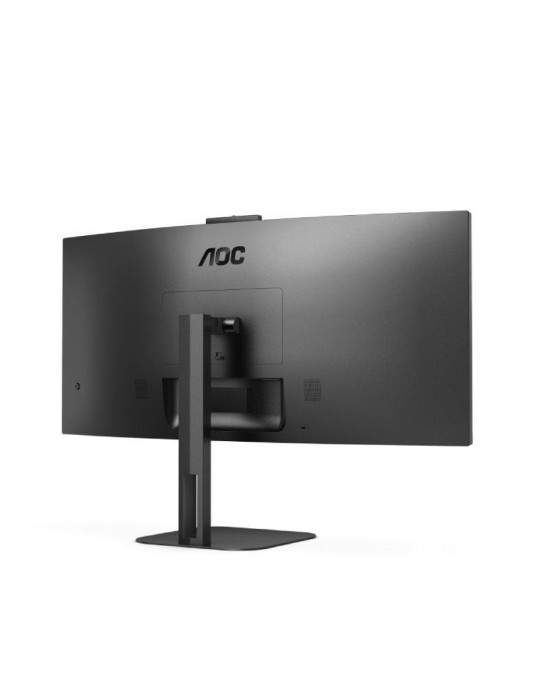 Monitor Profesional Curvo Ultrapanorámico AOC CU34V5CW/BK 34"/ UWQHD/ Webcam/ Multimedia/ Regulable en altura/ Negro
