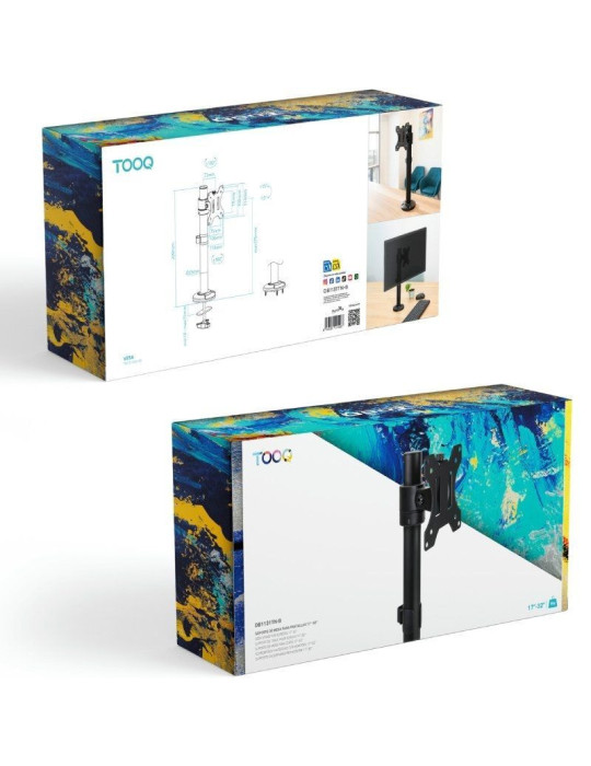 Soporte de Mesa para Monitor TooQ DB1131TN-B/ Giratorio/ Inclinable/ hasta 8kg