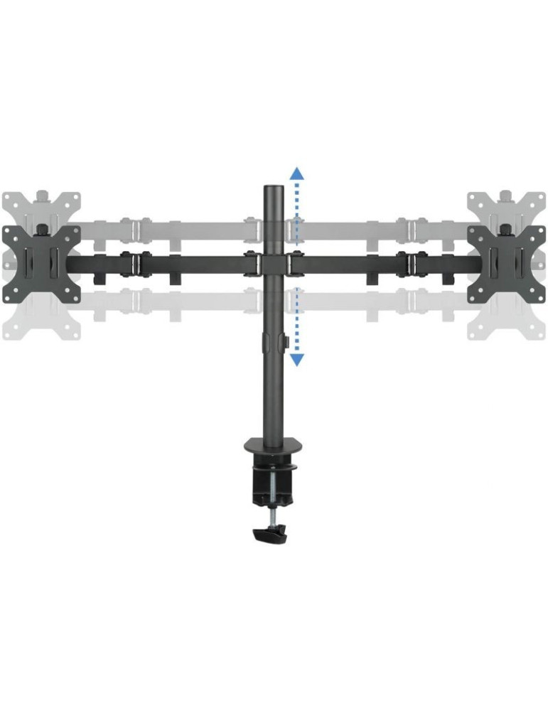 Soporte de Mesa para 2 Monitores TooQ DB1232TN-B/ Giratorio/ Inclinable/ hasta 8kg