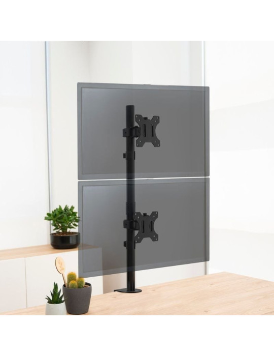 Soporte de Mesa para 2 Monitores TooQ DB1233TNV-B/ Giratorio/ Inclinable/ hasta 8kg