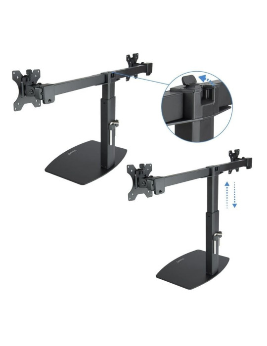 Soporte de Sobremesa para 2 Monitores TooQ DB1727TN-B/ Giratorio/ Inclinable/ hasta 6kg