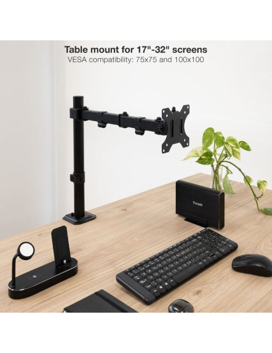 Soporte de Mesa para Monitor TooQ DB1801TN-B/ Giratorio/ Inclinable/ hasta 8kg