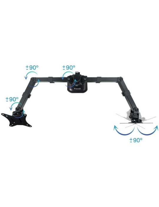 Soporte de Mesa para 2 Monitores TooQ DB1802TN-B/ Giratorio/ Inclinable/ hasta 8kg