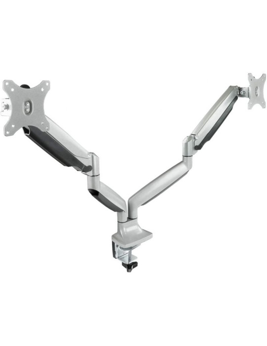 Soporte de Mesa para 2 Monitores TooQ DB3132TNR-S/ Giratorio/ Inclinable/ hasta 9kg