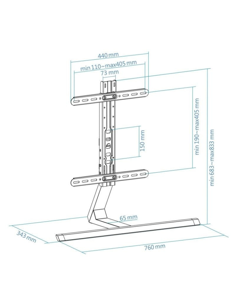Soporte de Mesa TooQ DB3265F-B para TV de 32-65"/ hasta 40kg
