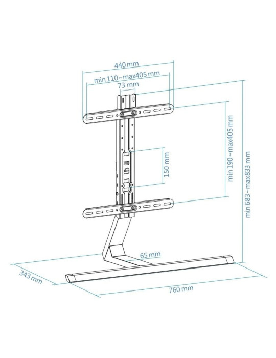 Soporte de Mesa TooQ DB3265F-B para TV de 32-65"/ hasta 40kg