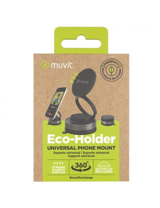 Soporte de Smartphone para Coche Muvit For Change MCCHL0035/ Negro
