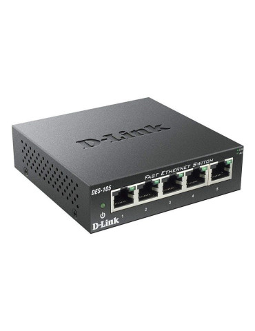 Switch D-Link DES-105 5 Puertos/ RJ-45 10/100 2