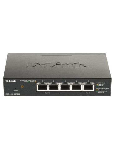 Switch Gestionable D-Link DGS-1100-05PDV2 5 Puertos/ RJ-45 10/100/1000 PoE