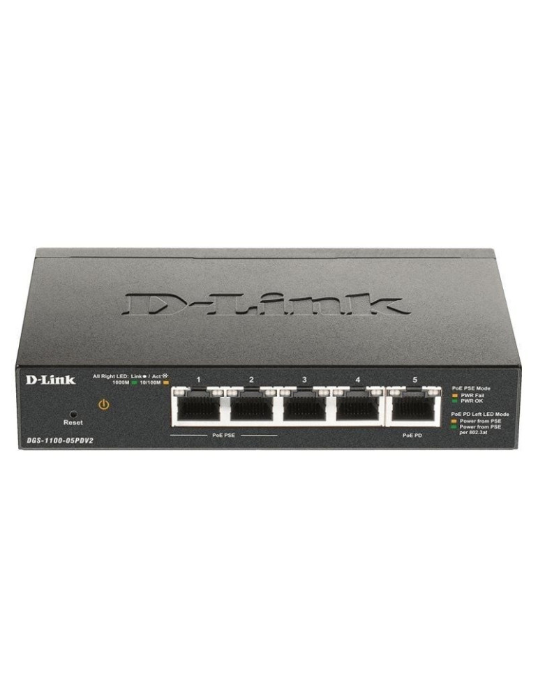 Switch Gestionable D-Link DGS-1100-05PDV2 5 Puertos/ RJ-45 10/100/1000 PoE
