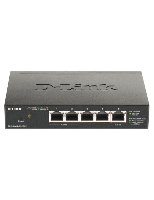 Switch Gestionable D-Link DGS-1100-05PDV2 5 Puertos/ RJ-45 10/100/1000 PoE