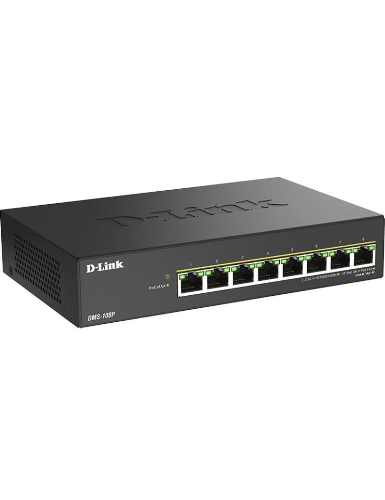 Switch D-Link DMS-108P/E 8 Puertos/ RJ-45 Gigabit 10/100/1000 PoE