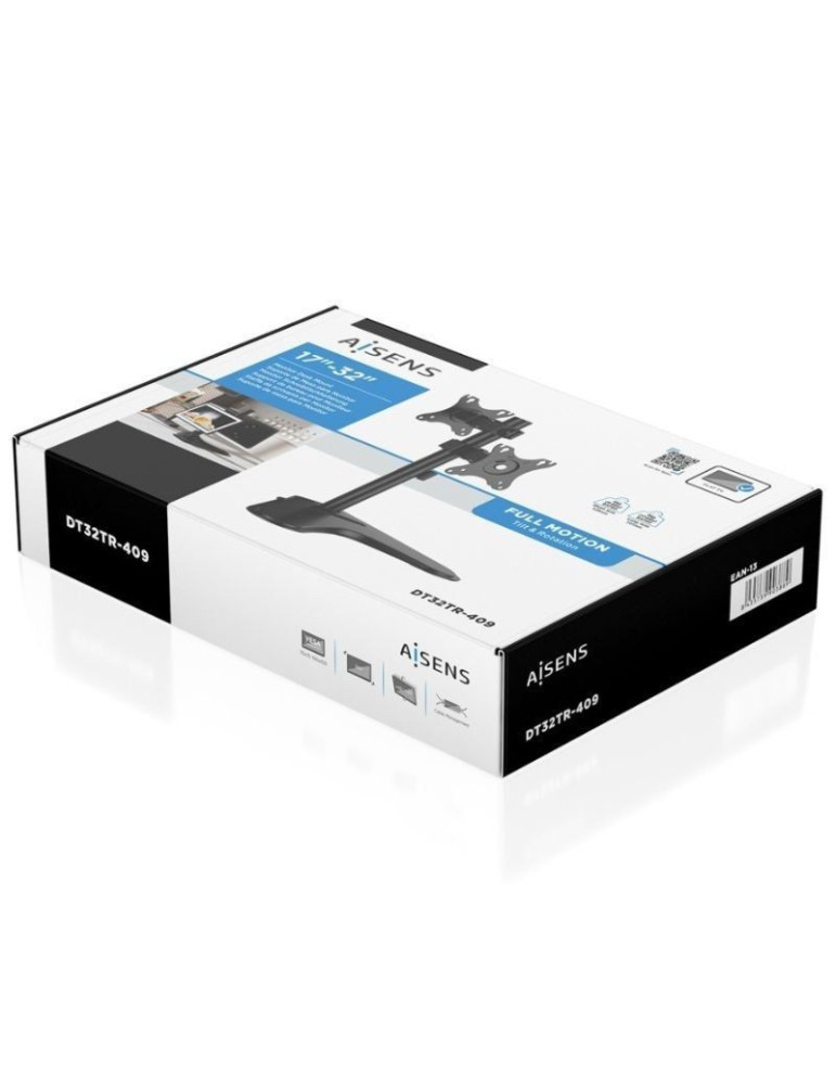 Soporte de Mesa para 2 Monitores Aisens DT32TR-409/ Giratorio/ Inclinable/ hasta 8kg