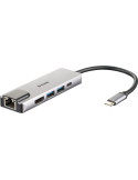 Docking USB Tipo-C D-Link DUB-M520/ 2xUSB/ 1xUSB Tipo-C/ 1xHDMI 4K/ 1xRJ45/ 1xThunderbolt/ Gris