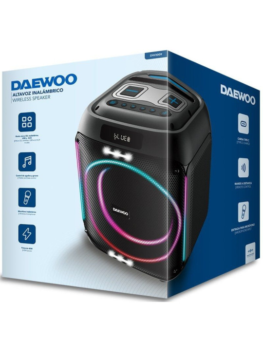 Altavoz con Bluetooth Daewoo Party Speaker DW3009/ 40W/ 2.1