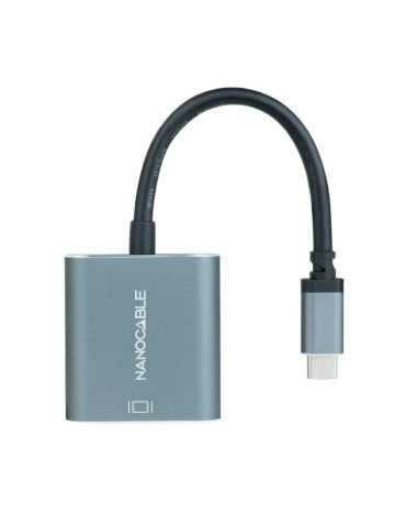 Cable Conversor Nanocable 10.16.4103-G/ USB Tipo-C Macho - DVI-D (24+1) Hembra/ 15cm/ Gris