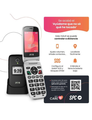 Teléfono Móvil SPC Polaris para Personas Mayores/ 4G/ Negro