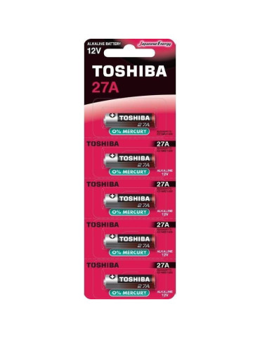 Pack de 5 Pilas 12V Toshiba 27A/ 12V/ Alcalinas