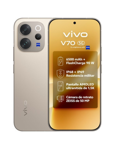 Smartphone Vivo V70 8GB/ 256GB/ 6.59"/ 5G/ Gris