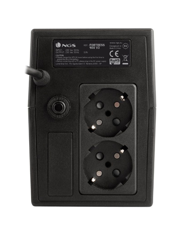 SAI Offline NGS Fortress 900 V3/ 600VA/ 2 Salidas/ Formato Torre