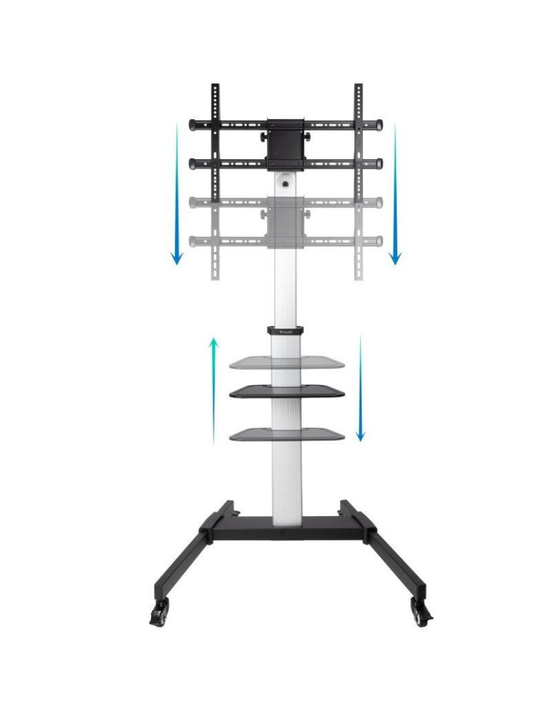 Soporte de Suelo Inclinable/ Ajustable con Ruedas TooQ FS1886M-B para TV de 37-86"/ hasta 50kg