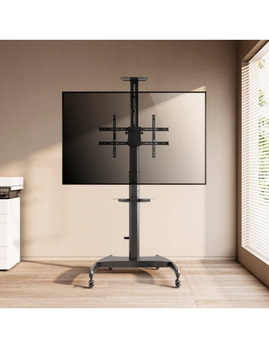 Soporte de Suelo Inclinable/ Giratorio con Ruedas y Manivela Aisens FT70TE-169 para TV 37-70"/ hasta 50kg